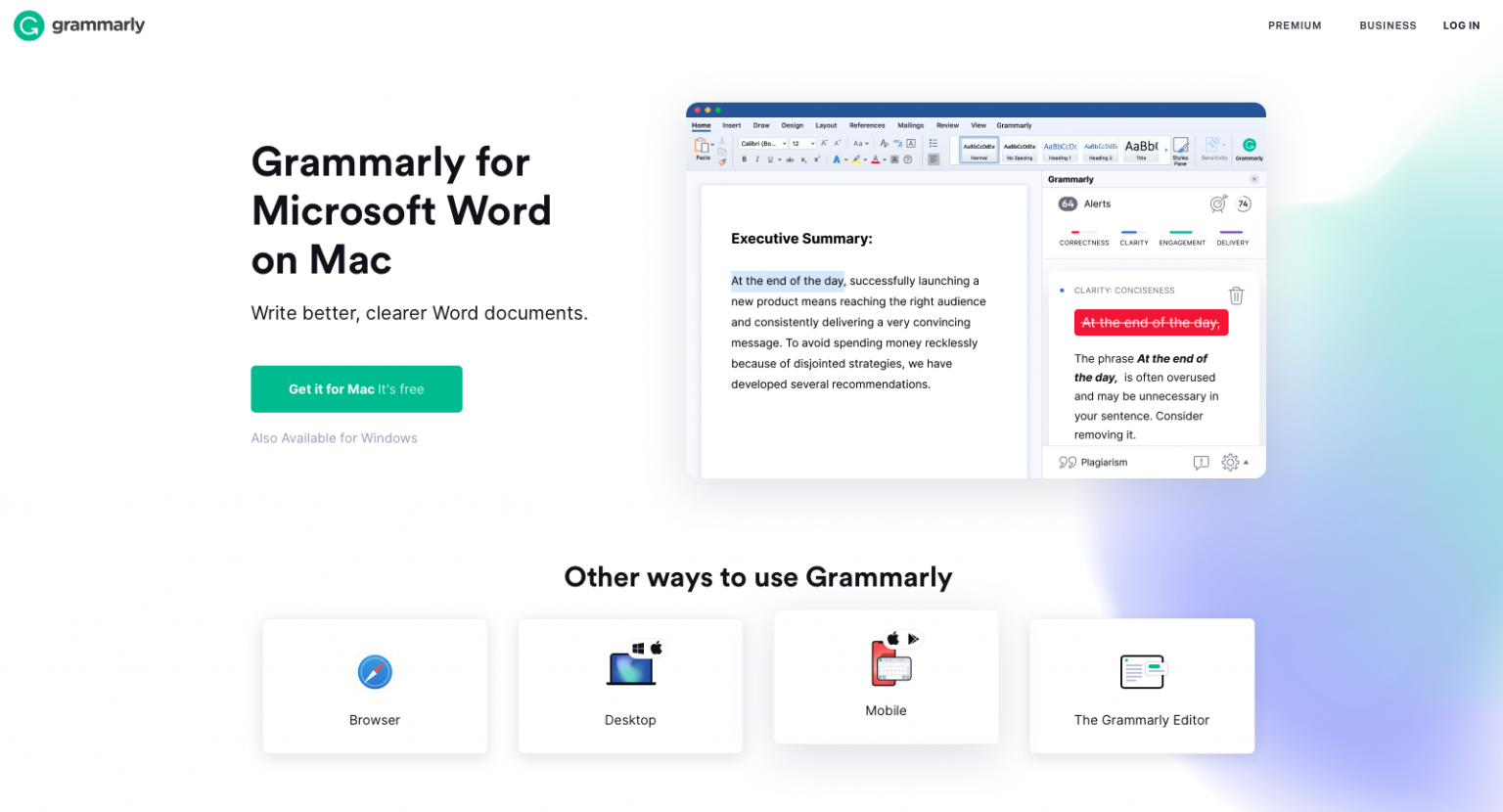grammerly for word mac
